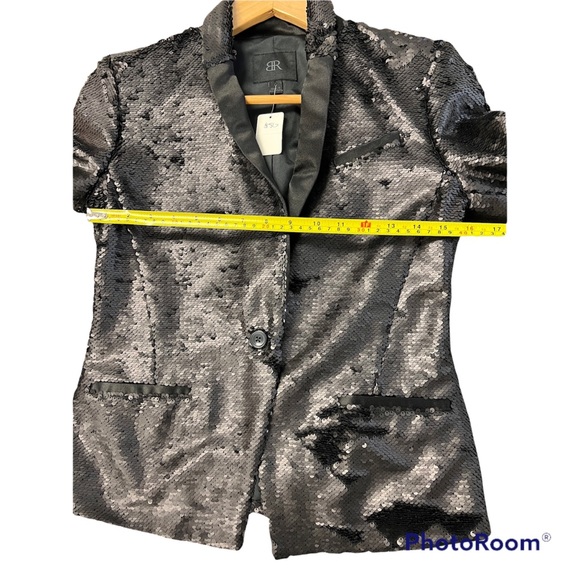 EUC Banana Republic BR Sequined Tuxedo Jacket Sz 0 - Picture 6 of 8